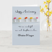 Son and Daughter-in-Law Wedding Anniversary Row カード (黄色い花)