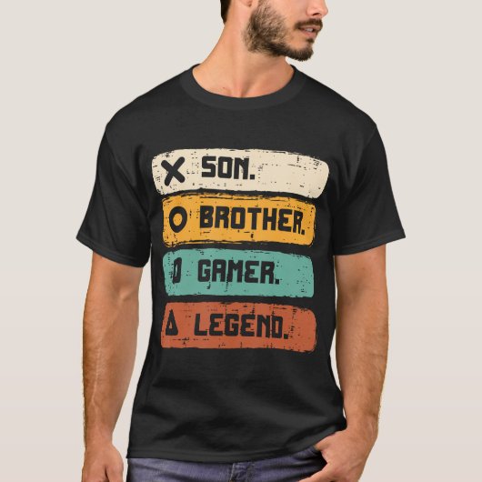 Son Brotherビデオゲーマーレジェンドゲーミングメンボーイズキッド Tシャツ (正面)