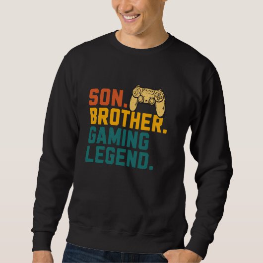 Son Brother Gaming Legend Retro Gamer Boys Kids Me スウェットシャツ (正面)