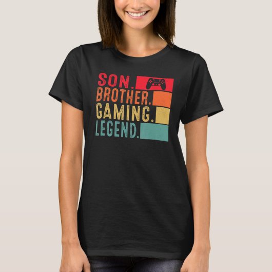 Son Brother Gaming Legend Video Gamer For Boys Ki Tシャツ (正面)