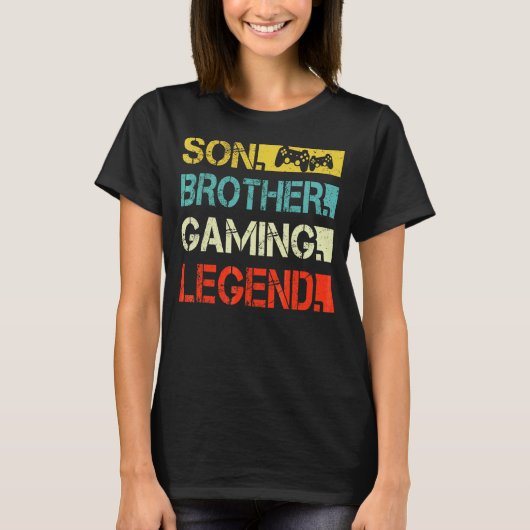 Son Brother Gaming Legend Video Gamer For Boys Ki Tシャツ (正面)