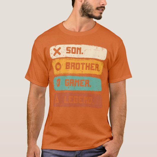 Son Brother Video Gamer Legend Gaming Men Boys een Tシャツ (正面)