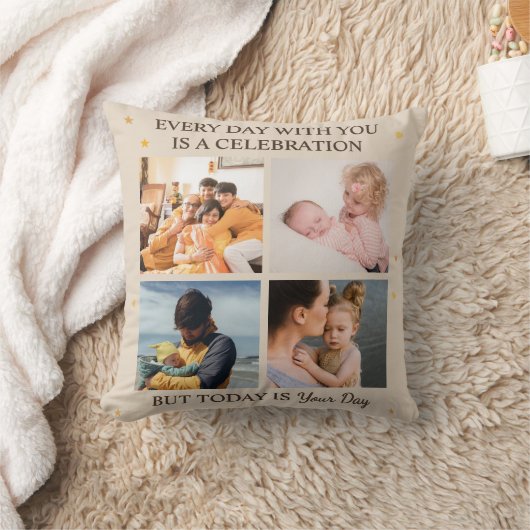 Son & Daughter Day – 4 Photo Family Love Pillow クッション (ブランケット)