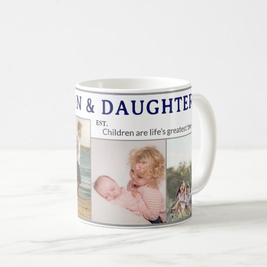 Son & Daughter Personalized Coffee Mug Gift コーヒーマグカップ (正面右)