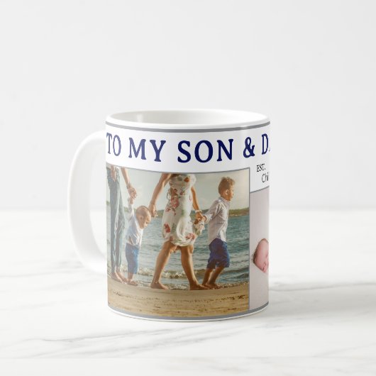 Son & Daughter Personalized Coffee Mug Gift コーヒーマグカップ (正面左)
