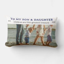 Son & Daughter Personalized Throw Pillow Gift ランバークッション