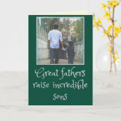 Son Father's Dayグリッター写真カード カード (黄色い花)