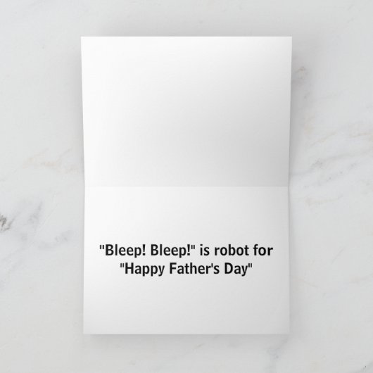 Son Father's Day Robotからのパパおもしろい向け サンキューカード (内部)