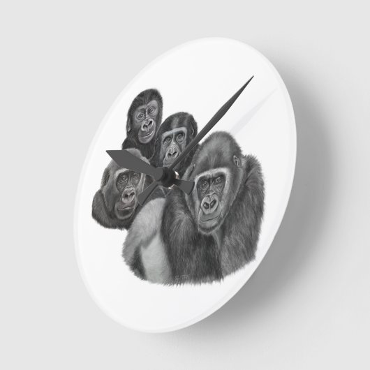 Son Gorilla Clock By AGE. Gorilla Life ラウンド壁時計 (傾斜)