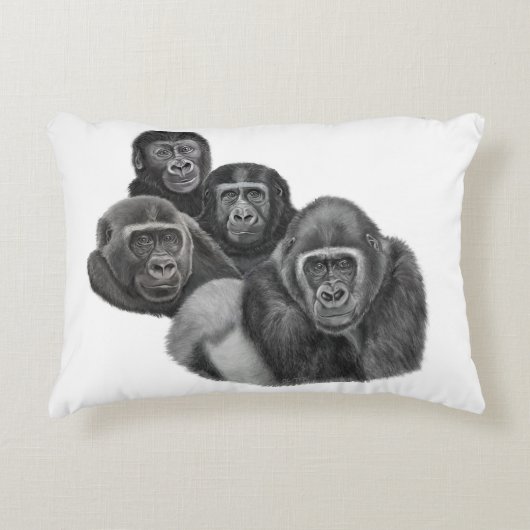 Son Gorilla Cushion By AGE. Gorilla Life アクセントクッション (正面)