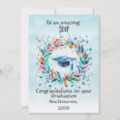 Son Graduation Cap and Rainbow Leaf Frame (正面)