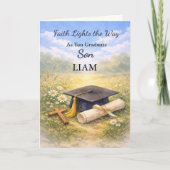 Son Graduation Christian Personalized Faith カード (正面)