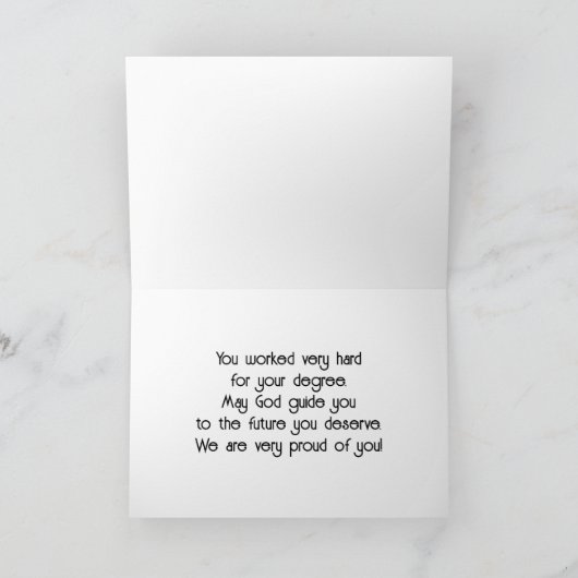 Son Graduation Folded Greeting Card カード (内部)