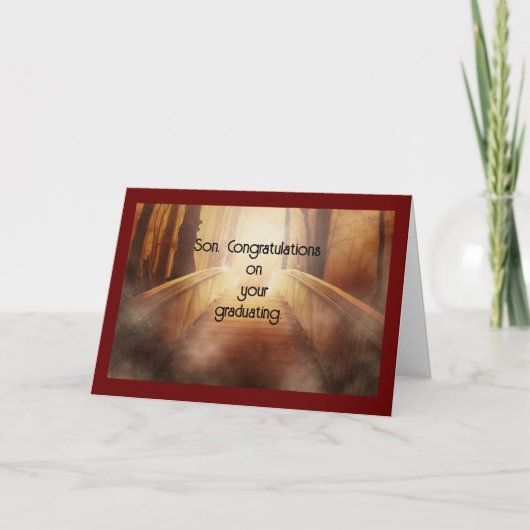 Son Graduation Folded Greeting Card カード (正面)