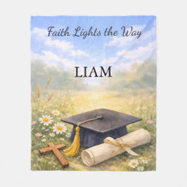 Son Graduation Personalized Christian Gift フリースブランケット