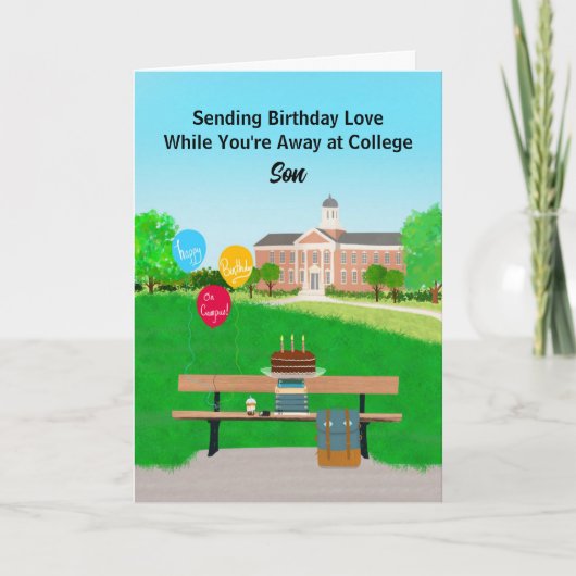 Son Happy Birthday Away at College カード (正面)