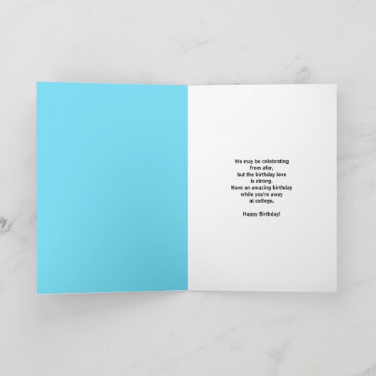Son Happy Birthday Away at College カード (内部)