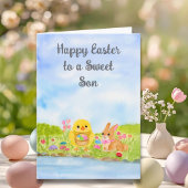 Son Happy Easter Baby Chick  カード