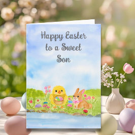 Son Happy Easter Baby Chick カード