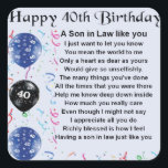 Son in Law詩 – 40th Birthdayデザイン スクエアシール<br><div class="desc">40素晴らし歳の誕生日に義理の息子に贈る贈り物</div>