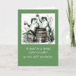 Son-In-Law 40th Birthday Frogs Toasting with Beer カード<br><div class="desc">あなたの義理の息子へのトーストは、彼が40歳になる完璧なカードになる。この2人はおもしろいを持つビールの上で絆を結び最高のて送るカードだ！ヴィンテージ画像はクリップアートの提供。</div>