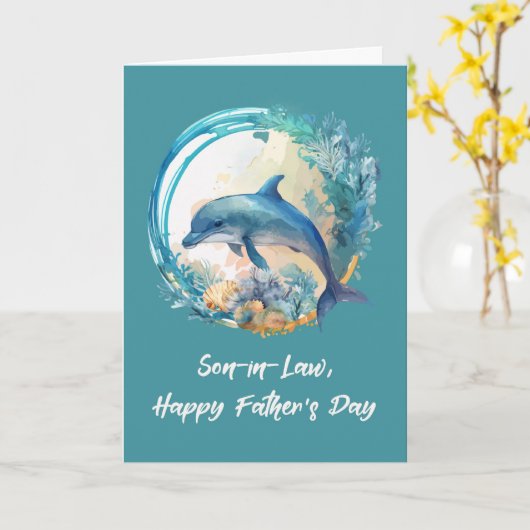 Son in Law Dolphin Father's Day海波のLif カード (黄色い花)