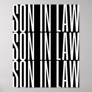 Son in law giftブラック背景クールデザインアート ポスター