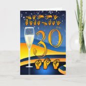 Son, Looer Sign Language Son 30th Birthday Card カード (正面)