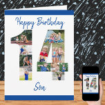 Son Number 14 Photo Collage Big 14誕生日カード カード<br><div class="desc">最大12枚の写真で14thの大きな誕生日カードをパーソナライズ違うする。あなたの息子のために設計された（「息子」は名前や任意の名前に編集することができますが）、番号14フォトコラージュは、特別な品質と与えのバースデーカードへの思いやりのある方法ユニーク。このテンプレートは、各番号の先頭から順に写真を追加することにより、簡単に独自の写真コラージュを作成できるように設定されている。写真のまわりにを好きなだけ頻繁に変更して、スポットに収め最高のる。カードの中には別の大きな番号14と自分のメッセージを追加するオプションカスタムがある。</div>