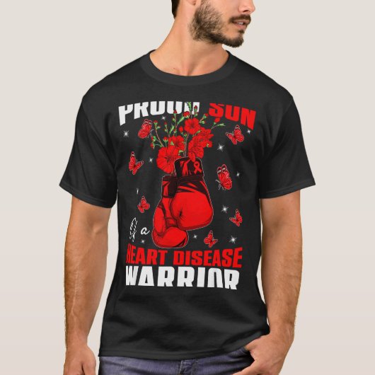 Son Of A Heart Warrior Heart Disease Awareness Box Tシャツ (正面)