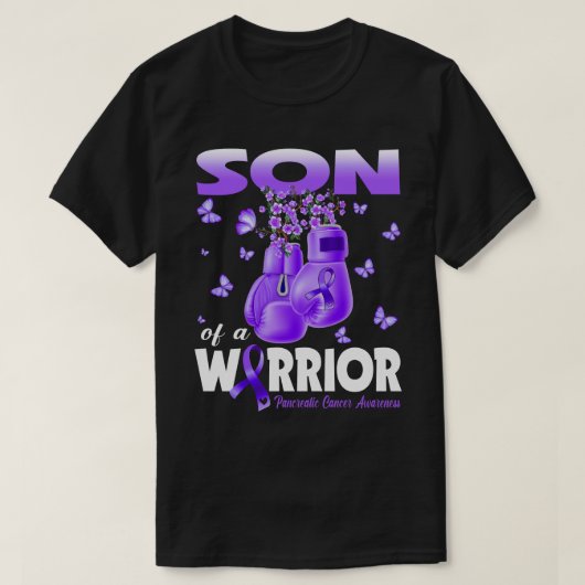 Son Of A Warrior Pancreatic Cancer Awareness Boxin Tシャツ (デザイン正面)