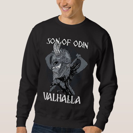 Son of Odin Valhalla Nordic Odin Mythology Celtic スウェットシャツ (正面)