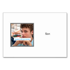Son Photo パーソナライズされた Family Flashcard テーブルナンバー
