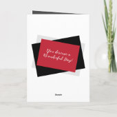 Son photo name gray red birthday カード (裏面)