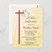 Son Red Cross & Dove金ゴールド・レイの確認 ポストカード (正面/裏面)