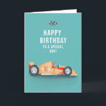 Son Sportyレーシングカー誕生日カード カード<br><div class="desc">スポーティモダンなレーシングカーF1ソンハッピーバースデーカード。独占的デザインからグリーンエレファントカードブランド。</div>