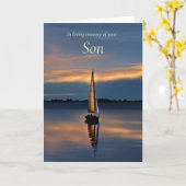 Son Sympathy with Serene Seascape Sailboat カード (黄色い花)