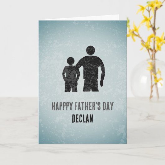 Son to Father -パパと彼の少年のグラフィックカスタム カード (黄色い花)
