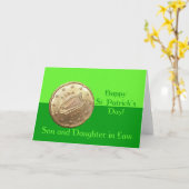 Son & Wife Happy St. Patrick's Day カード (黄色い花)