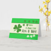 Son & Wife Happy St. Patrick's Day カード (黄色い花)