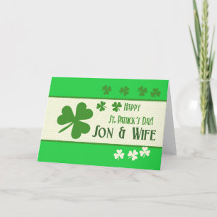 Son & Wife Happy St. Patrick's Day カード