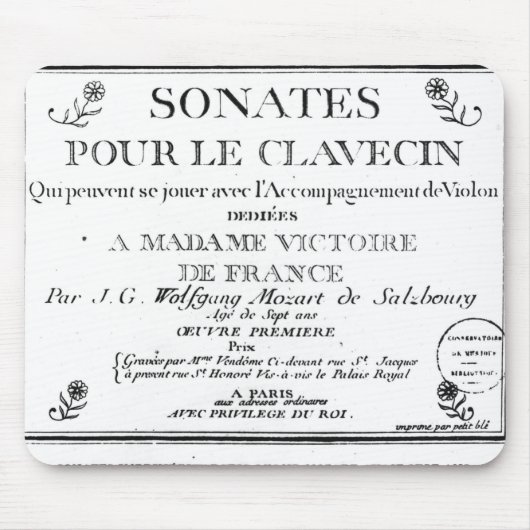 「Sonatesのためのとびらはle clavecin'を注ぎます マウスパッド (正面)