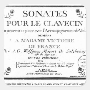 「Sonates pour le clavecin」のタイトルページ スクエアシール