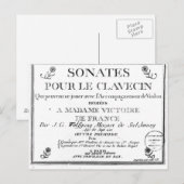 「Sonates pour le clavecin」のタイトルページ ポストカード (正面/裏面)