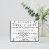 「Sonates pour le clavecin」のタイトルページ ポストカード (スタンド正面)