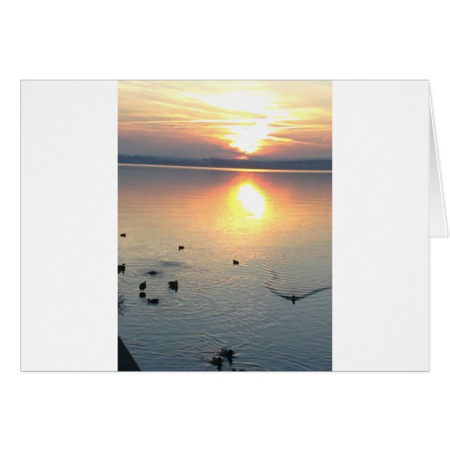 Sonenuntergang am See mit Enten (正面横)