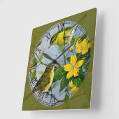 Song Birds'遊's in Treeファインアートローマ数字 スクエア壁時計 (傾斜)