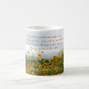 Song of Solomon 2:10-12, Bible Verse,花 コーヒーマグカップ