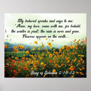 Song of Solomon 2:10-12, Bible Verse,花 ポスター