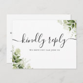 Song Request Greeneryのスクリプ離れトRSVPカード インビテーションポストカード (正面/裏面)